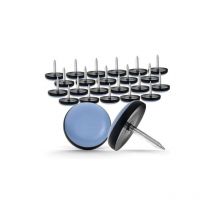 24 x furniture glides 19 mm gray round teflon glider with nail