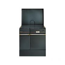 240162000860-Cuisinière bois Arpège 75cm 10kW buches 50cm noir dessus p Godin 240162NOIRPOLI