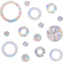 Csparkv - 24pcs Autocollants de Fenêtre Anti-Collision Translucides Stickers Anti Collision Oiseaux Statique Stickers Vitres Fenetres Oiseaux