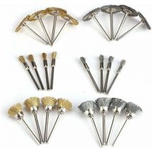 24pcs Brosses Métalique Perceuse, Roue Et Coupelle En Laiton En Acier Brosses De Polissage De Fil De Fer Kit Complet, Outils Meuleuse Rotatifs Pour