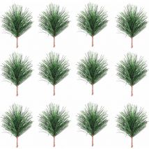 Tuserxln - 24Pcs Christmas Pine Needles Artificial Pine Branches Pine Twigs Stems Picks Green Plants Pine Needles for diy Garland Wreath Christmas