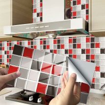 24pcs décalcomanies rectangulaires décoratives pour carreaux de salle de bain et de cuisine, autocollants muraux décoratifs imperméables pour la
