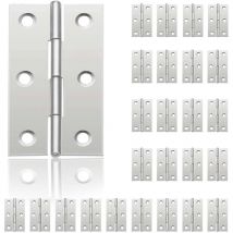 Jusch - 24Pcs Petit Charnières pour Portes, Charnière Inox, diy Charnières de Portes pour Porte Placard Charnière Piano Boîtes à bijoux La Maison