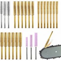Erhope - moon-Diamond Chainsaw Sharpener 24pcs/set, 3 Sizes Titanium Plated Chainsaw Sharpening Wheels, High Hardness Sharpening Wheel for Electric