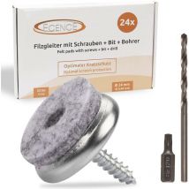 Ecence - 24Stck Filzgleiter mit Torx-Schrauben 24mm/0.94inch Möbel-Gleiter Stuhlgleiter