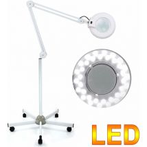 24w Lampe Loupe 8X led Loupe Eclairante à Main sur Pied Luminosités Réglables Loupe sur Pied Loupe De Table avec Support Pliable Convient Aux
