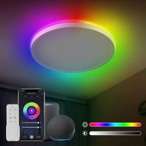 Anten - 24W Smart led Deckenlampe Ø30CM 2800LM rgb Wifi Deckenleuchte mit Fernsteuerung rgb Steuerbar via App Kompatibel mit Alexa und Google