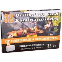 Buri - 24x Kohleanzünder 32er-Pack Ofenanzünder Grillanzünder Kaminanzünder Anzünder