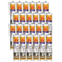 Sika - 24x Mastic silicone Seal 110 Menuiserie & Vitrage 300ml Couleur: Blanc