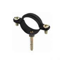 Collier noir pour gaz M6 avec vis à bois - Plastique 22 (M6) - Boite de 50