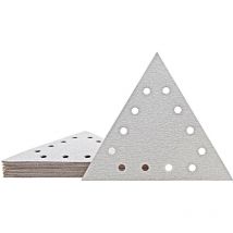 Shark Disques abrasifs auto-agrippants, 290 x 250 mm, 12 trous, p. Ponceuses à plâtre, Corindon normal (Lot de 25) G80 - Miotools