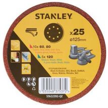 25 disques en papier de verre pour rotorbital ø 125 mm. Grain assorti