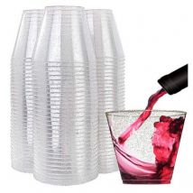 25 gobelets en plastique à paillettes 9 oz/270 ml gobelets en plastique réutilisables gobelets à paillettes élégants tasses de mariée tasses de fête