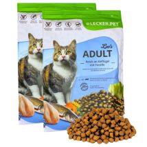 Lyra Pet - 5 Kg Lecker.pet Leo's Adult Geflügel & Forelle Katzenfutter Trockenfutter Vollnahrung