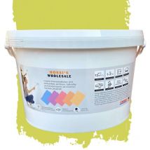Hossi's Wholesale - 2,5 Liter Premium Klasse 1 Wandfarbe Lime Green Gelb Grün tropf- und spritzgehemmt hochdeckend geruchslos Edelmatt