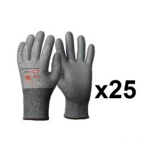 Eurotechnique - 25 paires de gants anticoupures hppe enduction polyuréthane P500 Taille: 8