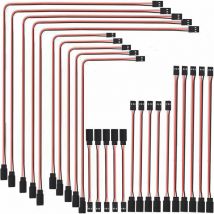 25 pcs Cable d'extension de servo rc, rallonge de servo jr, cable de servo, cable de servo à 3 broches, rallonge de prise jr, 5 tailles (10 cm, 15