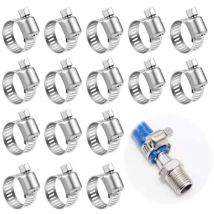 25 Pcs Colliers de Serrage Métalliques 6-12mm, Collier de Serrage Inox Réglable Collier de Serrage en Acier Inoxydable 304 pour les Conduites D'eau