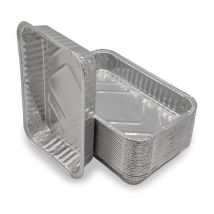 Fei Yu - 25 pièces de plateaux en aluminium, 21 x 14 x 3 cm, bacs à égouttage en aluminium