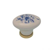25 x bouton ovale en porcelaine avec base f/ 7 mm.34x25