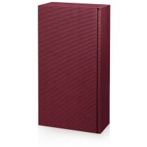 Kk Verpackungen - 25 x Präsentkarton für 2 Flaschen 360x180x90 mm offene Welle Rot Bordeaux