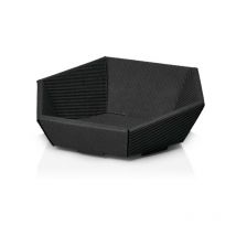 25 x Präsentkorb Geschenkkorb 168x200x48/85 mm offene Welle Schwarz
