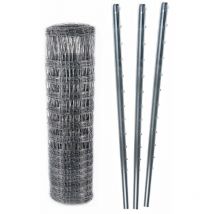 Aquagart - 250 m clôture de protection contre la faune sauvage, clôture forestière 100/15/15 + poteaux à profil en z