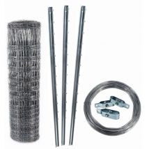 Aquagart - 250 m Game fencing Forest fencing Knotted fencing 100/10/30 + Posts + Tension wire
