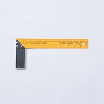Equerre de menuiserie 250 mm, socle en aluminium, outil de mesure de longueur, jaune