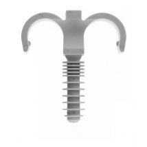 250 colliers cheville RAM clip double gris pour tube nu Ø22 et prégainé + prégainé duo Ø12 RAM