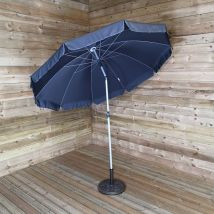 Koopman - 250cm Extending Parasol Umbrella with Tilt Action in Dark Grey for Garden or Patio