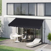 Clipop - Garden Awnings 250x120cm Manual Adjustable Awning diy Patio Garden Awning Sun Shade Shelter Canopy with Hand Crank for Patio Garden Balck