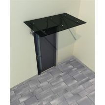 Auvent en verre gris 250x90 cm - Transparent avec support. Support en acier - Glaszentrum Hagen