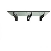 Auvent en verre transparent 250x90 cm - Transparent avec support noir - Glaszentrum Hagen