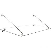 Glaszentrum Hagen - Pensilina in vetro trasparente 130x90 cm - Trasparente incl. Supporto in acciaio