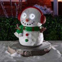 25cm Battery Operated Outdoor Blinkin' Frosty Snowman Christmas with White LEDs & Timer Function