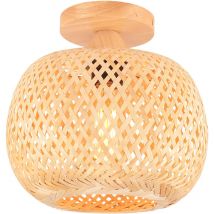 Norcks - 25CM Lampe De Plafond En Bambou Plafonnier Moderne Plafonnier Rétro Simple Luminaire Plafonnier Intérieur Pour Cuisine Couloir Salon Chambre