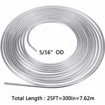 25Ft Coil Roll of 5/16'' od Silver Steel Zinc Brake Transmission Line Fuel Tubing