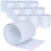 Jardinion - 25m Clôture à double fils Bandes de protection visuelle pvc - 250cm, 10 pièces 6mm rainures blanc