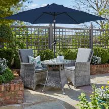 Greenbay - 2.5M Outdoor Patio Umbrella Canopy Tilt Crank Sun Shade Garden Round Parasol Blue