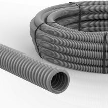 10m pp Wellrohr grau ungeschlitzt M16 innen ø 14 mm uv- und Hitze beständig