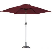 2.5M Round Garden Umbrella Patio Sun Shade Crank Tilt Wine Red Parasol with 12KG Base Weight