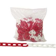 25mt Catena Segnaletica In Plastica Bianca E Rossa - Mm.6 Conf.25 Mt.