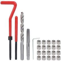 25Pcs M7 Kit de Réparation de Filetage Kit d'Insertion de Réparation de Filetage pour Machines de Traitement avec Boîte en Plastique Transparente