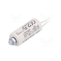 2,5uf 470vac Condensador Motor Ø25x55mm Cables + Torno M8 Ct2,5mf470v/cables