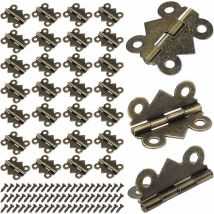 25X20mm Petites Mini Charnières Papillon Pliantes Charnières, Bronze Antique Mini Charnières pour Meubles de Maison Quincaillerie d'Armoire Porte