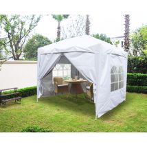 Greenbay - 2.5x2.5m Pop Up Gazebo Outdoor Garden Marquee Tent With 4 Leg Weight Bags White