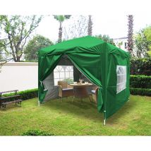 Greenbay - 2.5x2.5m Pop Up Gazebo Outdoor Garden Marquee Tent with 4 Leg Weights Green