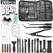 Toolive - 268 Pièces Outils De DéMontage De Garnitures Trousse, pour Panneau Accessoires Porte Autoradio Tableau De Bord De Voiture, avec Broches De