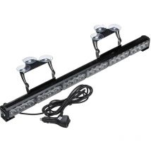 Drillpro - 27'' 24 Amber led Car Roof Windshield Emergency Hazard Warning Flash Strobe Light Bar with suction cup 13 Flash Modes